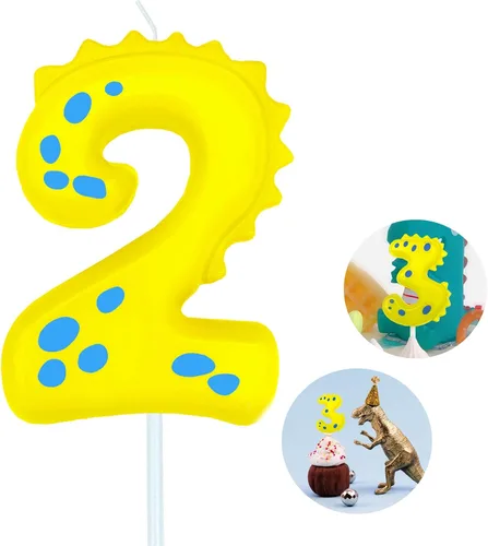 Vista 15 de Velas de cumpleaños con número (0 velas rojas) con forma de dinosaurio, velas de pastel de feliz cumpleaños para decoración de fiesta de cumpleaños