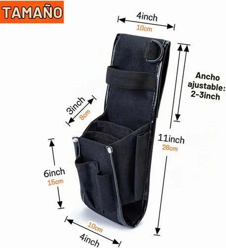 Vista 3 de Bolsa para cinturón de cuña de tala, ajustable para varios cinturones, bolsa de cuña de tala de árboles para cortar árboles Negro