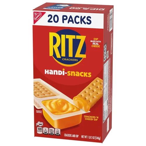 Vista 13 de Handi-Snacks RITZ Crackers 'N Cheesy Dip Paquetes de Aperitivos, Aperitivos Escolares, 20 Paquetes de Aperitivos