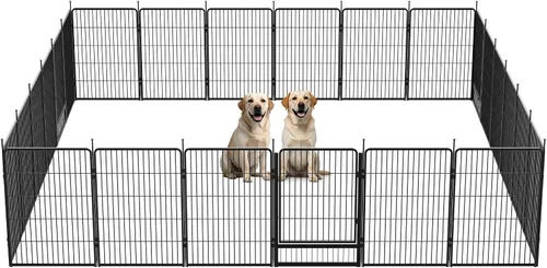 Vista 19 de SunsGrove - Cerca para perros para exteriores, corral resistente de 32 pulgadas con 2 paneles para perros pequeños y medianos, cerca de juego
