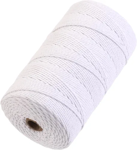 Vista 52 de Cuerda de macramé de 2 mm x 349 metros de cuerda de algodón natural para macramé, cuerda de macramé de color, cuerda de algodón suave, suministros
