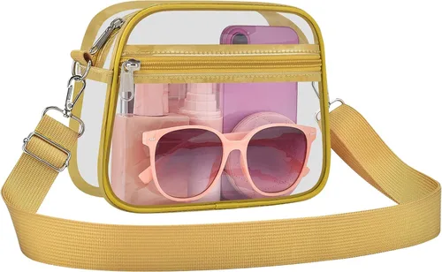 Vista 26 de COK Bolsa transparente para eventos de estadio, bolsas cruzadas para mujeres y hombres, bolso transparente para conciertos y festivales