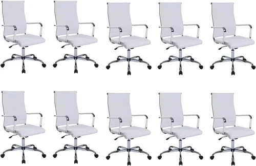 Vista 9 de Silla de escritorio de oficina, sillas de trabajo rodantes de cuero negro
