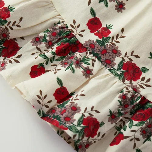 Vista 4 de pureborn Vestido para niña pequeña y de manga corta y larga de algodón para jugar, 0-5T