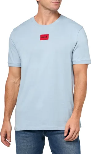 Vista 43 de Hugo Mens Ribbed Crew Neck Regular Fit Center Logo T-Shirt Blanco (Chalk White)