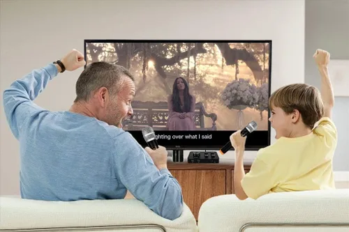 Vista 8 de Rybozen Sistema de Mezclador de Micrófono Inalámbrico de Karaoke, Micrófono Inalámbrico de Mano Dual para Karaoke, Smart TV, PC, Altavoz