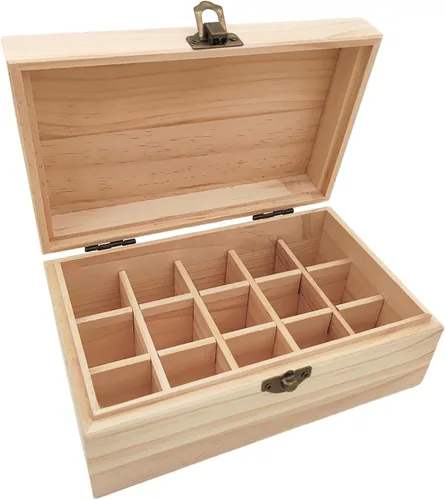 Vista 15 de Anktily Caja organizadora de almacenamiento de madera sin terminar con tapa, caja de madera sin pintar para recuerdos pequeños, joyas, estuche