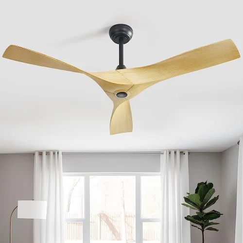 Vista 11 de CACI Mall Ventilador de techo blanco de 52 pulgadas, sin luz, moderno, control remoto, perfil bajo, ventilador de techo de 3 aspas con motor CC
