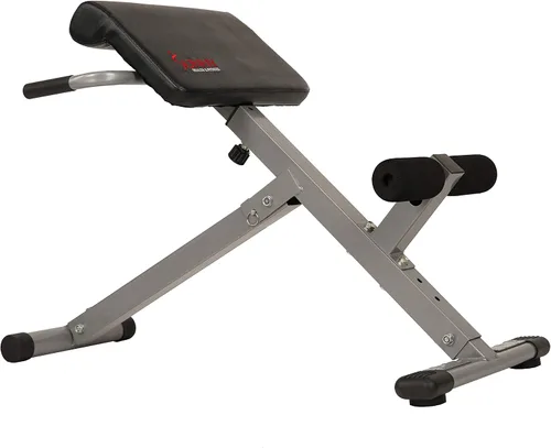 Vista 11 de Sunny Health & Fitness Silla romana multifunción con estación de inmersión y banco para sentarse, equipo de entrenamiento de fuerza ajustable