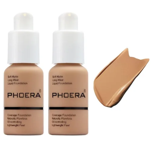Vista 7 de PHOERA - Base de maquillaje líquida mate suave y impecable para mujeres. (porcelana #101)