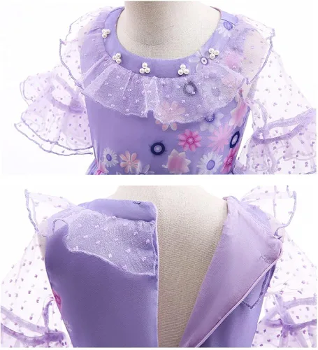 Vista 7 de POPSAME Encanto Mirabel - Disfraz de princesa para niñas disfraz de Isabela para Halloween cosplay