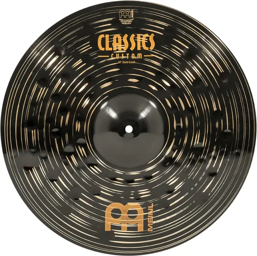 Vista 10 de Meinl Crash Platillo de 16 pulgadas – Classics Custom Dark – Fabricado en Alemania, 2 años de garantía (CC16DAC) Platillo para batería de bronce