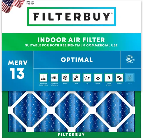 Vista 17 de Filterbuy Filtro de aire 8x14x1 MERV 13 Defensa Óptima contra Humo y Alergias (Paquete de 1), Filtros de Reemplazo Electrostáticos Plisados HVAC AC
