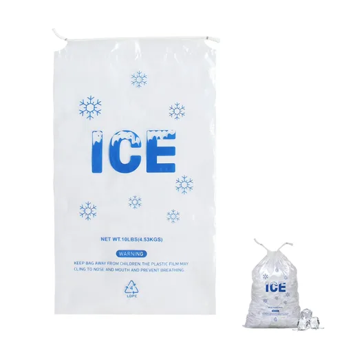 Vista 8 de 200 UNIDADES Bolsas de Hielo de Plástico con Cordón de 3 lb. 9 x 15.5 Pulgadas Bolsas de Hielo de Plástico Resistentes con Cordón de Plástico