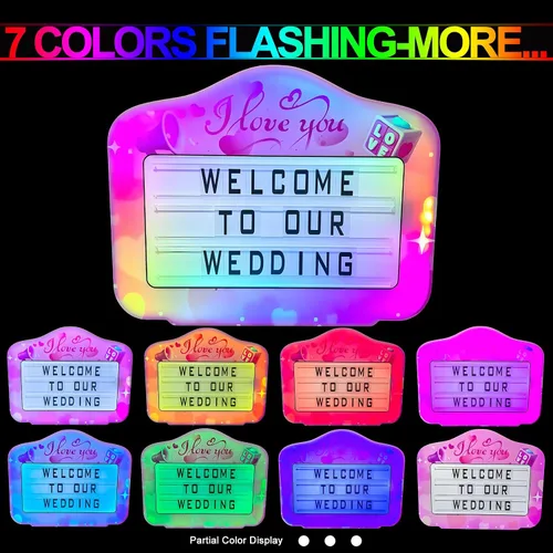 Vista 2 de Letrero de servicio de botellas, letrero de boda personalizado con letras y números, pantalla LED de mano para despedida de soltera y despedida