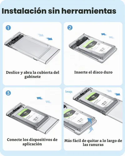 Vista 2 de POSUGEAR Caja de disco duro externo de 2,5" USB 3.0 a SATA III