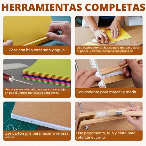 Vista 5 de HEJIN - Kits de encuadernación de libros, materiales de encuadernación de libros con prensa de libros