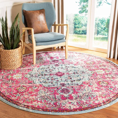 Vista 8 de SAFAVIEH Colección Madison MAD447B - Tapete bohemio con medallón antiguo y elegante, no desprende pelusa, para la sala, dormitorio, comedor