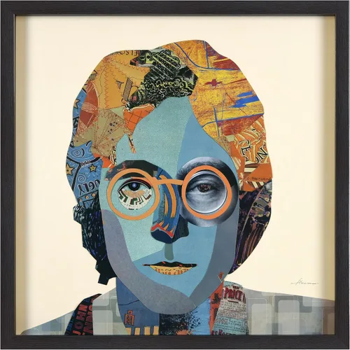 Vista 19 de Empire Art Direct Alex Zeng - Papel gráfico enmarcado con collage dimensional de bulldog francés bajo vidrio, listo para colgar, 17 x 17 pulgadas