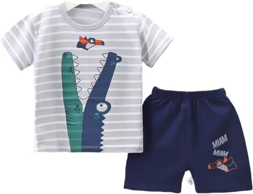 Vista 9 de Ropa de bebé niño para niños de 2t 3t Boys Cute Verano manga corta camiseta tops pantalones cortos conjuntos de ropa para bebé niño