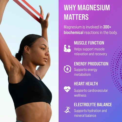Vista 3 de SoulLife Magnesium5X - Complejo de magnesio 5 en 1 para hombres y mujeres - Apoya la función muscular, la relajación, la producción de energía