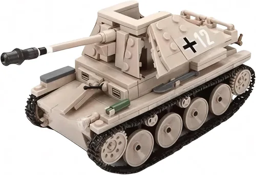 Vista 2 de General Jim's WW2 German Marder III - Juego de construcción de destructor de tanques - Kit de modelo de ladrillo militar de 608 piezas - Compatible