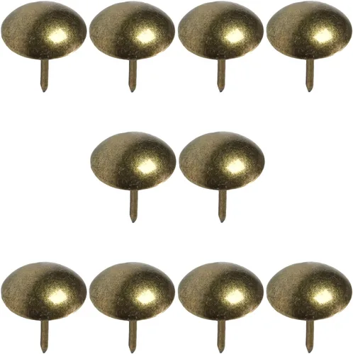 Vista 7 de 20 tachuelas redondas para tapicería de 0.748 in de diámetro de la cabeza, hierro galvanizado, estilo vintage, metal de 0.906 in/0.91 pulgadas