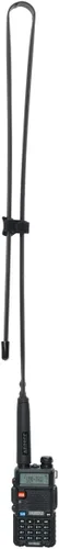 Vista 5 de Abbree SMA - Antena de banda dual hembra VHF/UHF 144/430 MHz antena de látigo suave de alta ganancia para radio bidireccional Baofeng UV-5R UV-82.