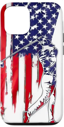 Vista 28 de Funny American Flag Golf For Golfer Case for iPhone 16