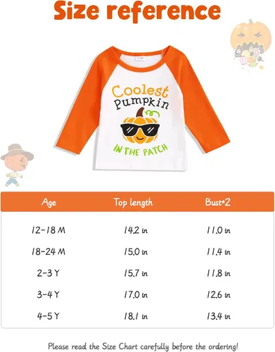 Vista 7 de Camisa de Halloween para niños, camiseta de manga larga raglán de calabaza, disfraz de Halloween para niños de 12 meses a 5 años