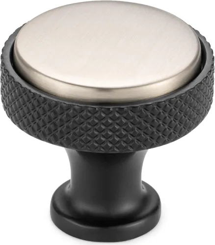 Vista 10 de Koofizo - Paquete de 10 tiradores de gabinete estriados para armario, manija negra para muebles (1.1 pulgadas/28 mm), herrajes sólidos K22