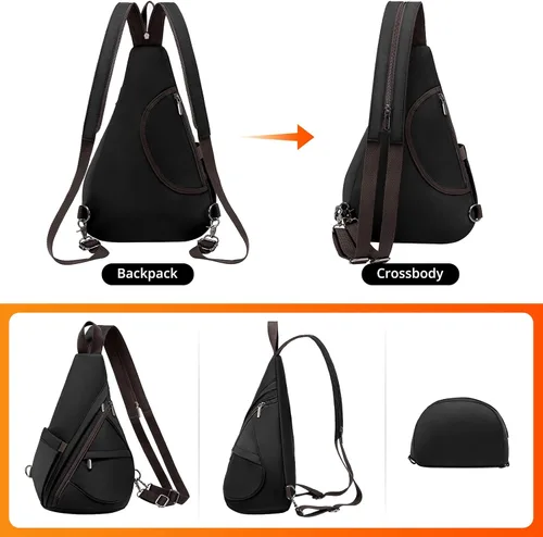 Vista 3 de LOVEVOOK Bolso bandolera bandolera mochila bandolera mochila bandolera bolsa de hombro casual mochilas para mujeres hombres ciclismo senderismo