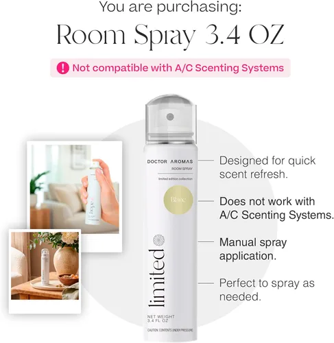 Vista 3 de Doctor Aromas Ambientador en aerosol para habitación, fragancia de aromaterapia de té, rosa y sándalo, eliminador de olores para el hogar, baño