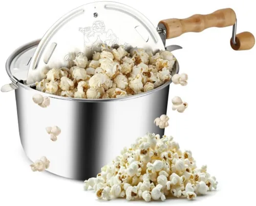 Vista 7 de Great Northern Popcorn Stovetop Popcorn Maker, Black, 6.5 Quart Negro