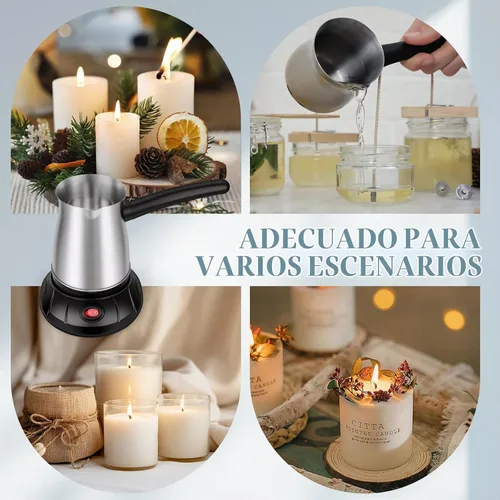 Vista 3 de Aottom Derretidor de Cera para Hacer Velas - Olla Derretidora de Cera para Velas de Acero Inoxidable con Pico Vertedor, Kit de Fabricación de Velas