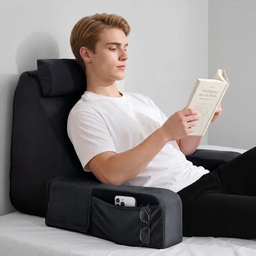 Vista 14 de ENITYA Almohada de lectura de 19 pulgadas para cama con soporte firme