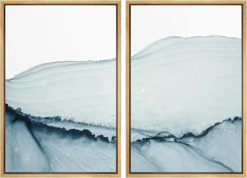 Vista 8 de SIGNWIN Lienzo enmarcado para pared, ilustraciones abstractas texturizadas en tonos beige terrosos, arte moderno, decorativo, contemporáneo