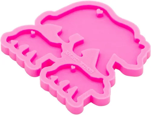 Vista 4 de Angel Wings Molde de familia de osos súper brillantes, moldes de silicona para madre y bebé, molde de llavero personalizado para llavero de arcilla