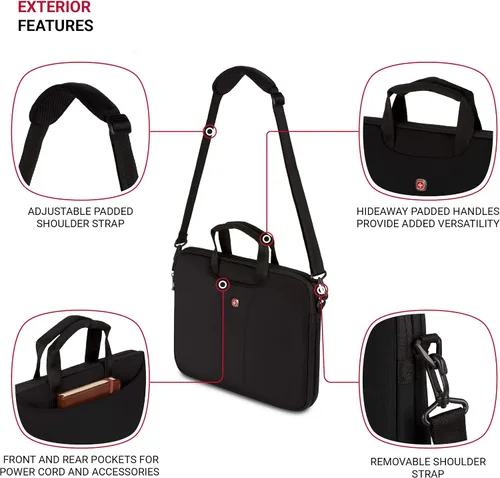 Vista 4 de Wenger Equipaje Slimcase Legacy, Negro -, Legacy 14.1" Ultra Computer Slimcase Negro maletín para computadora