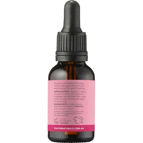 Vista 2 de Sukin Aceite de rosa mosqueta orgánico certificado, 0.85 fl oz