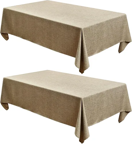 Vista 16 de Fitable - Mantel cuadrado de lino sintético resistente a las arrugas, tela neutral, para mesa de interior o exterior, para cocina o comedor