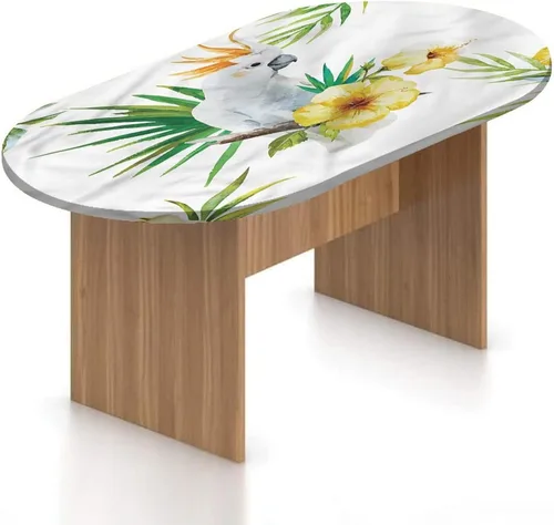 Vista 8 de XISUNYA Mantel ajustable ovalado, decoración de París, funda de poliéster elástico, diseño de horizonte de la ciudad de París con estampado Eiffel