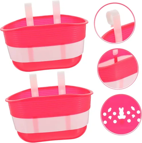 Vista 5 de BESPORTBLE Cesta de scooter para niños, linda caricatura, bicicleta, crucero, manillar delantero, cesta de transporte, accesorios color rosa