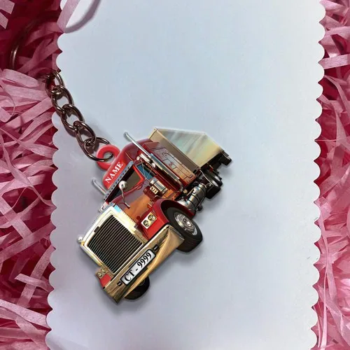 Vista 4 de Llavero personalizado en forma de camionero, llaveros personalizados para regalos de hombres, llavero personalizado regalo para camionero