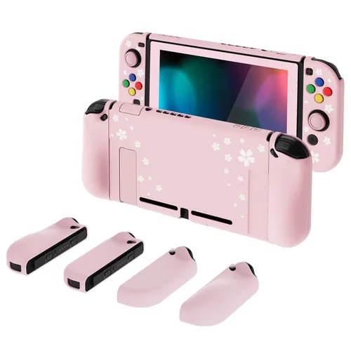 Vista 44 de PlayVital AlterGrips Ergonomic Grips Cover for Nintendo Switch, [2 Design] Interchangeable Comfort Dockable Protective Case with Screen Protector &