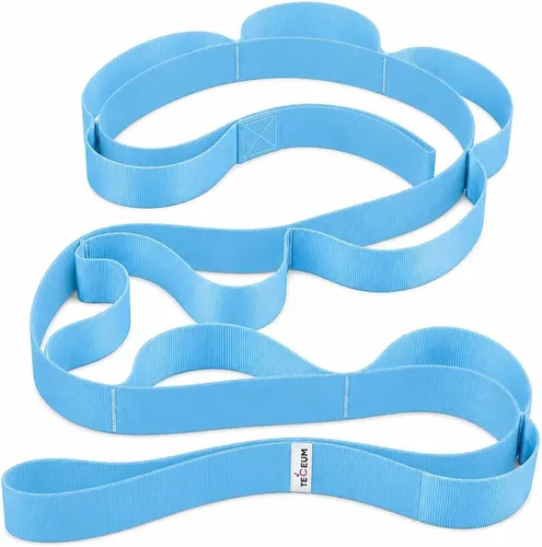 Vista 10 de TECEUM Stretching Strap with 10 Loops for Physical Therapy & Rehab Non-Elastic Yoga Stretch Band for Hamstring, Leg, Hip & Knee Rehab, Pilates