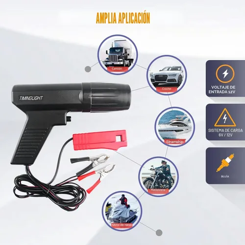 Vista 6 de Pistola de sincronización automotriz de 12V, pistola de sincronización de encendido inductiva para motores de gasolina de 2 y 4 tiempos