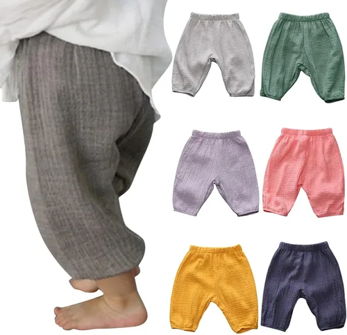 Vista 2 de Pantalones largos para bebés y niños pequeños, ropa deportiva para niños, pantalones deportivos con cintura elástica, pantalones deportivos casuales