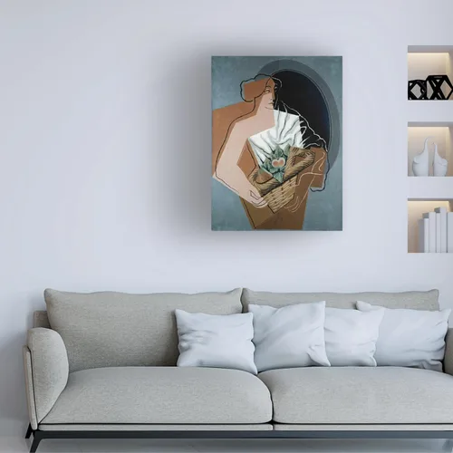Vista 4 de Canvas Wall Art - Juan Gris 'Woman with Basket; La Femme au Panier, 1927' Wall Art for Living Room, Bedroom, or Office Décor by Trademark Fine Art
