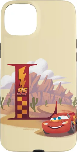 Vista 9 de Disney & Pixar - Carcasa para iPhone 17, diseño de letra L con monograma de letras L Lightning McQueen